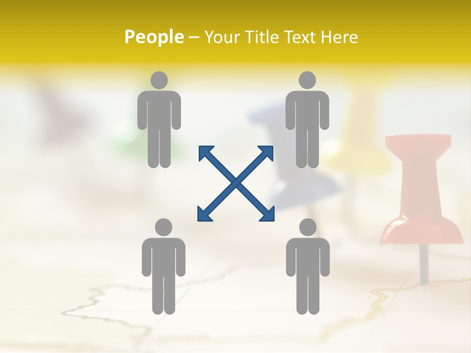 A Group Of Pins With A Map In The Background PowerPoint Template