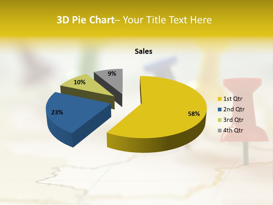 A Group Of Pins With A Map In The Background PowerPoint Template