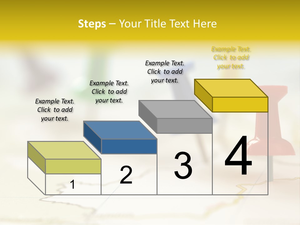 A Group Of Pins With A Map In The Background PowerPoint Template