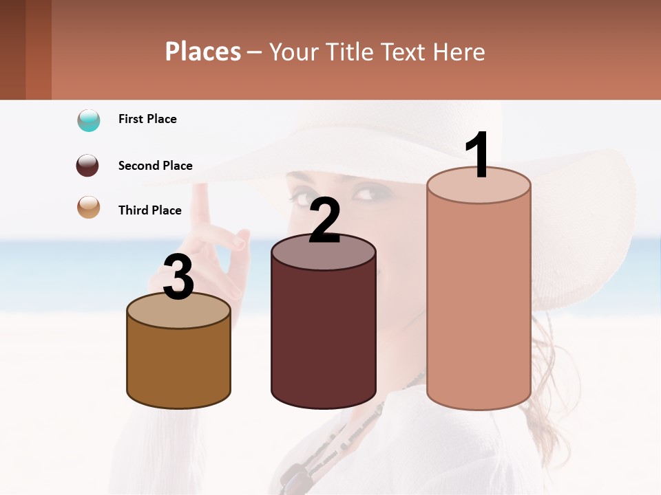 A Woman In A White Hat Pointing At The Camera PowerPoint Template