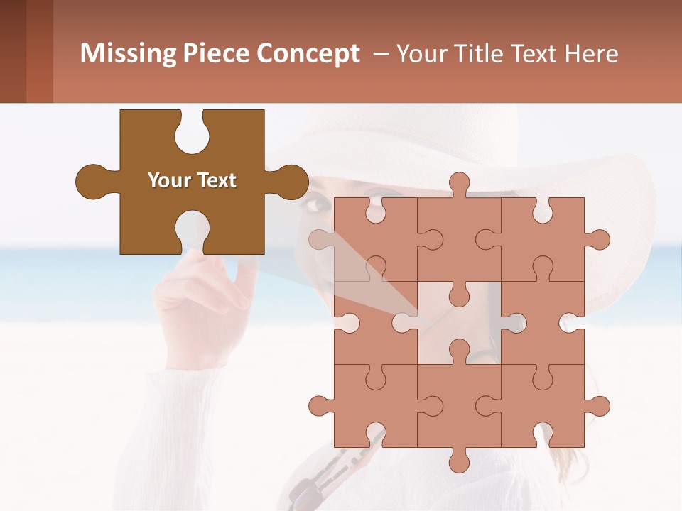 A Woman In A White Hat Pointing At The Camera PowerPoint Template