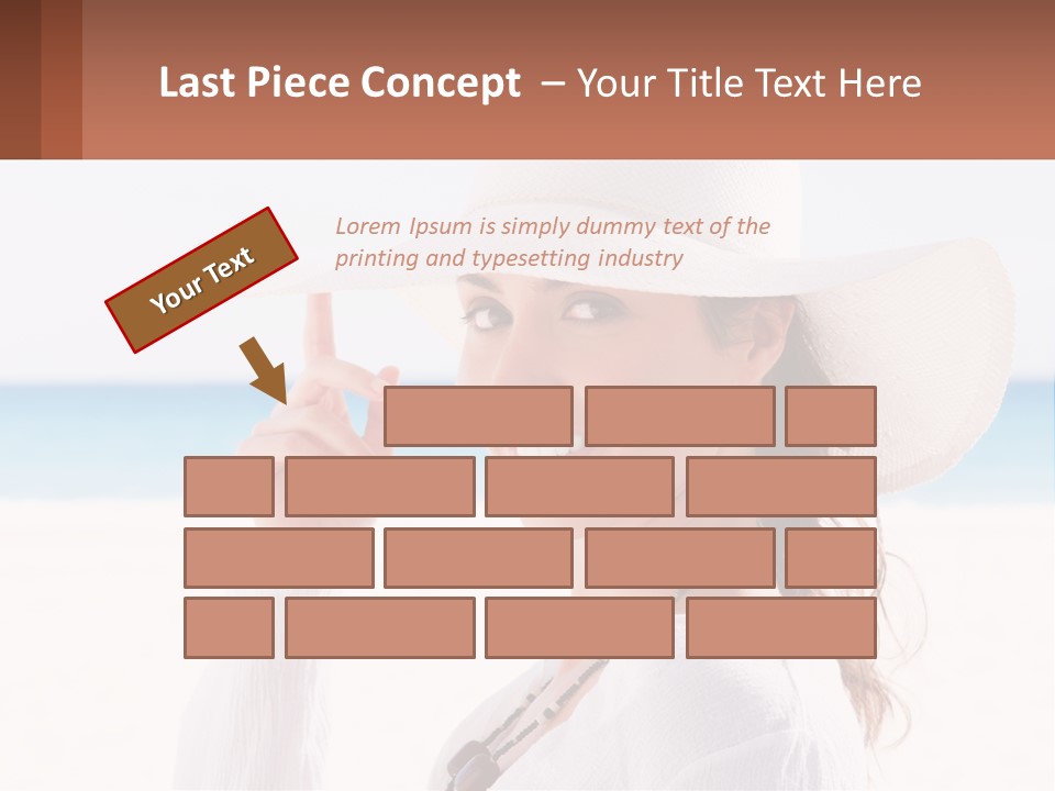 A Woman In A White Hat Pointing At The Camera PowerPoint Template