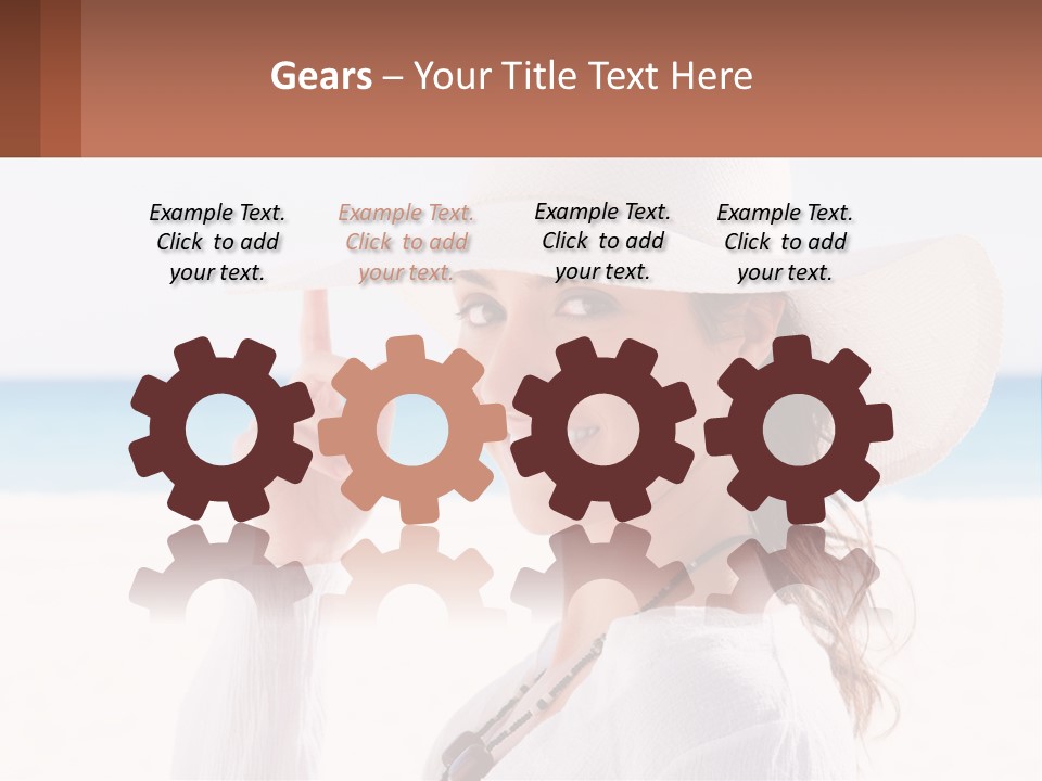 A Woman In A White Hat Pointing At The Camera PowerPoint Template