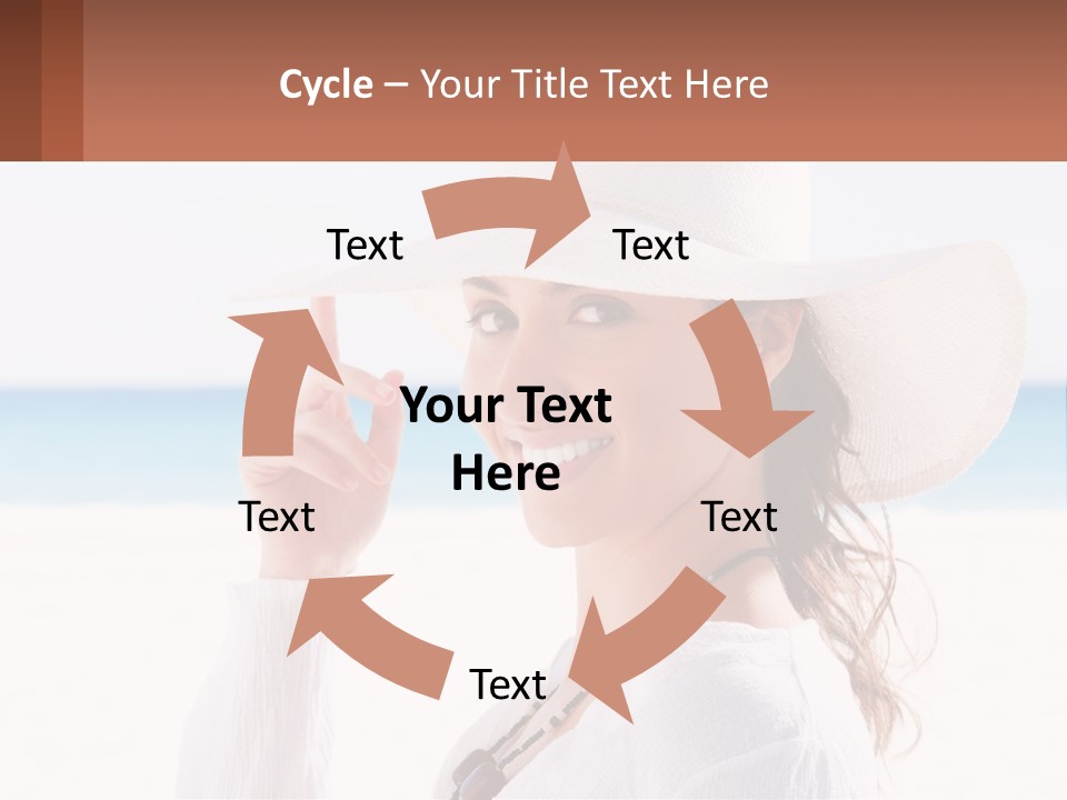 A Woman In A White Hat Pointing At The Camera PowerPoint Template