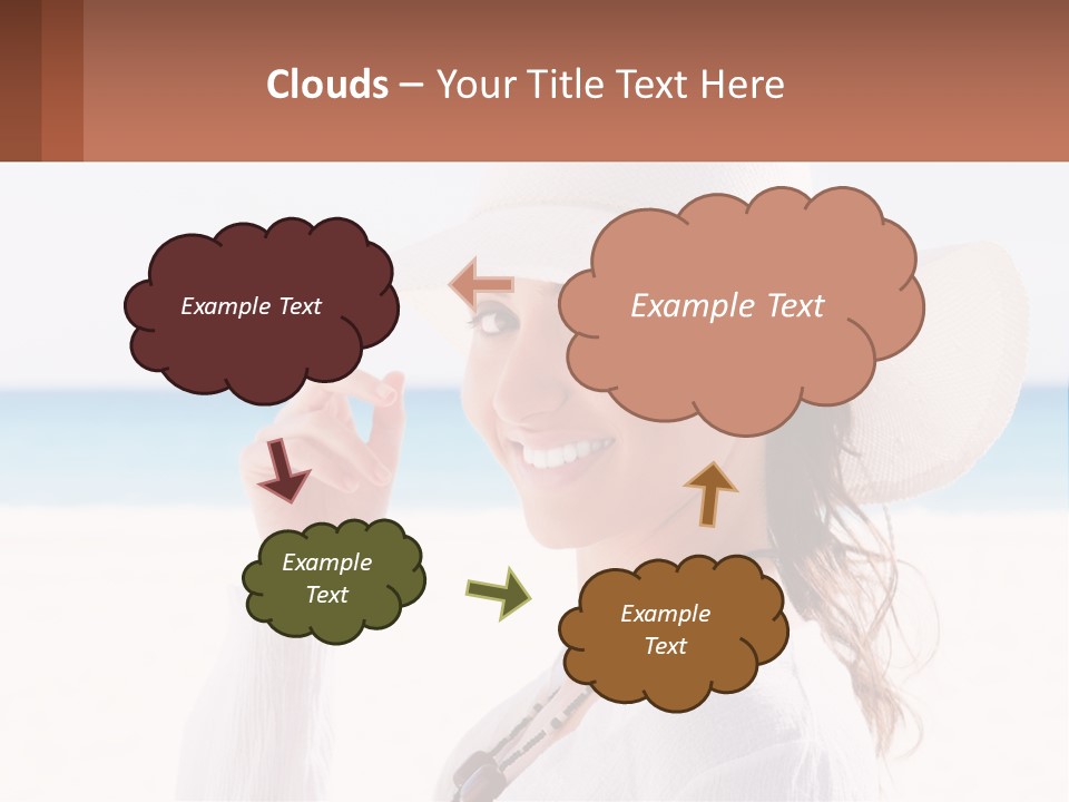 A Woman In A White Hat Pointing At The Camera PowerPoint Template