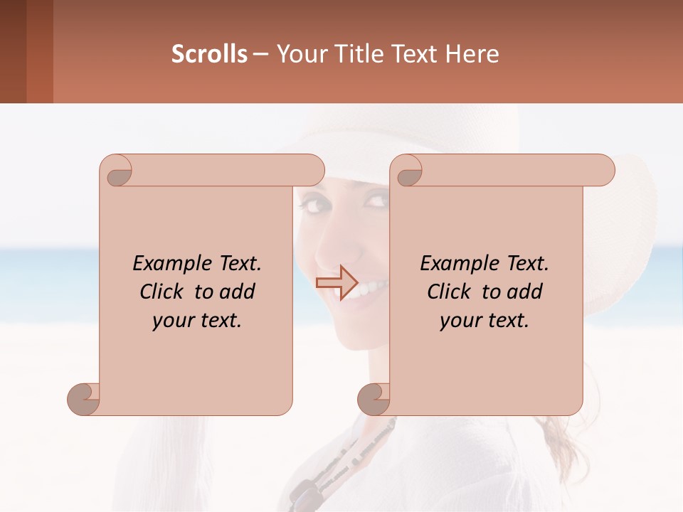 A Woman In A White Hat Pointing At The Camera PowerPoint Template