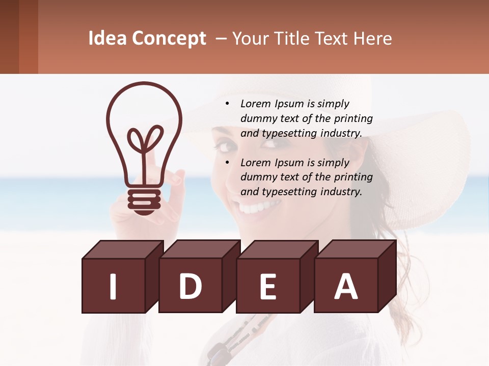 A Woman In A White Hat Pointing At The Camera PowerPoint Template