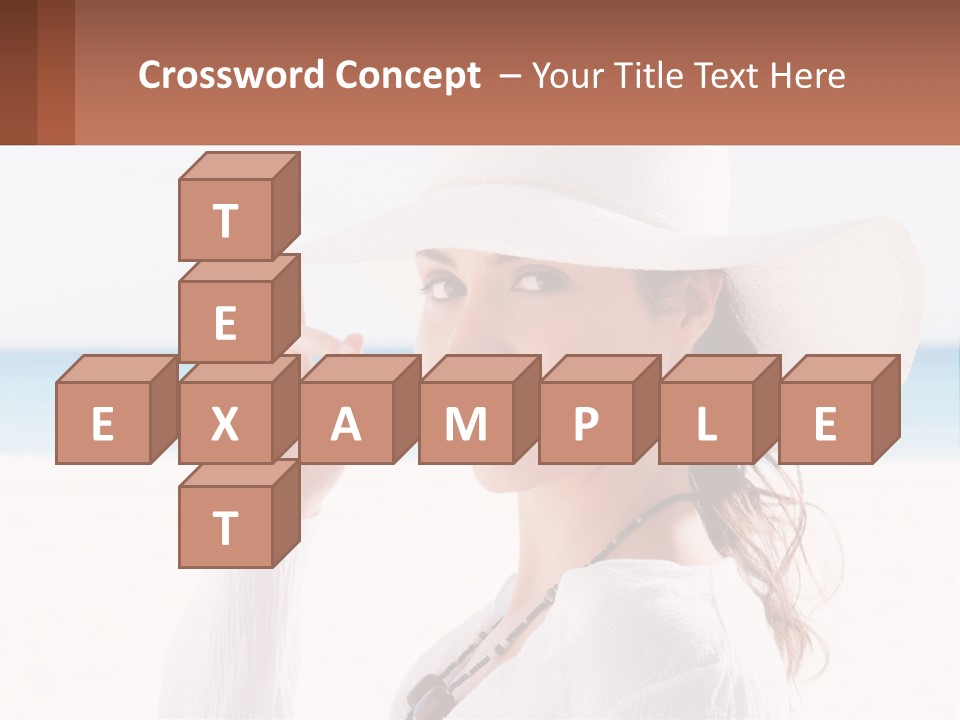 A Woman In A White Hat Pointing At The Camera PowerPoint Template