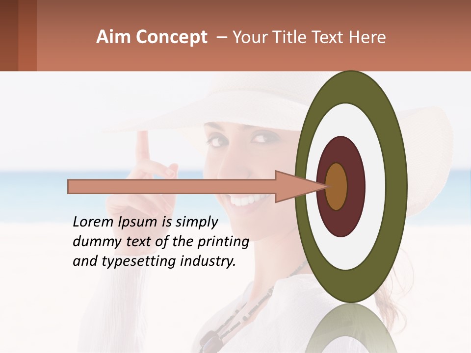 A Woman In A White Hat Pointing At The Camera PowerPoint Template