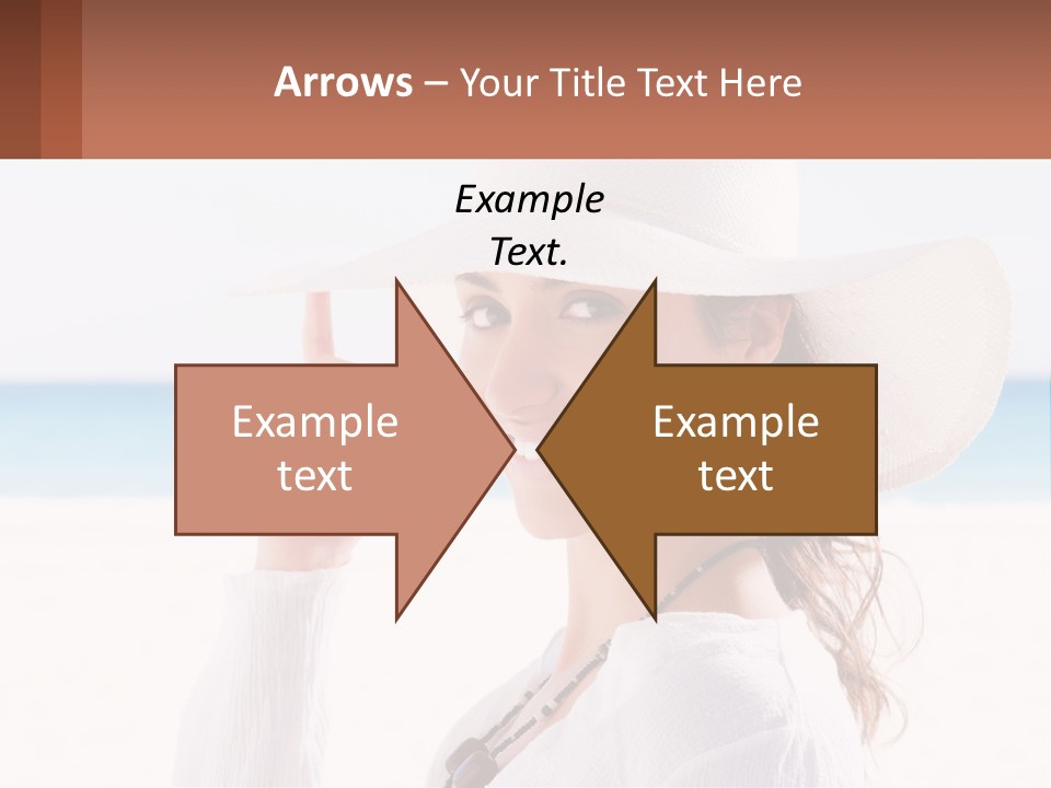 A Woman In A White Hat Pointing At The Camera PowerPoint Template