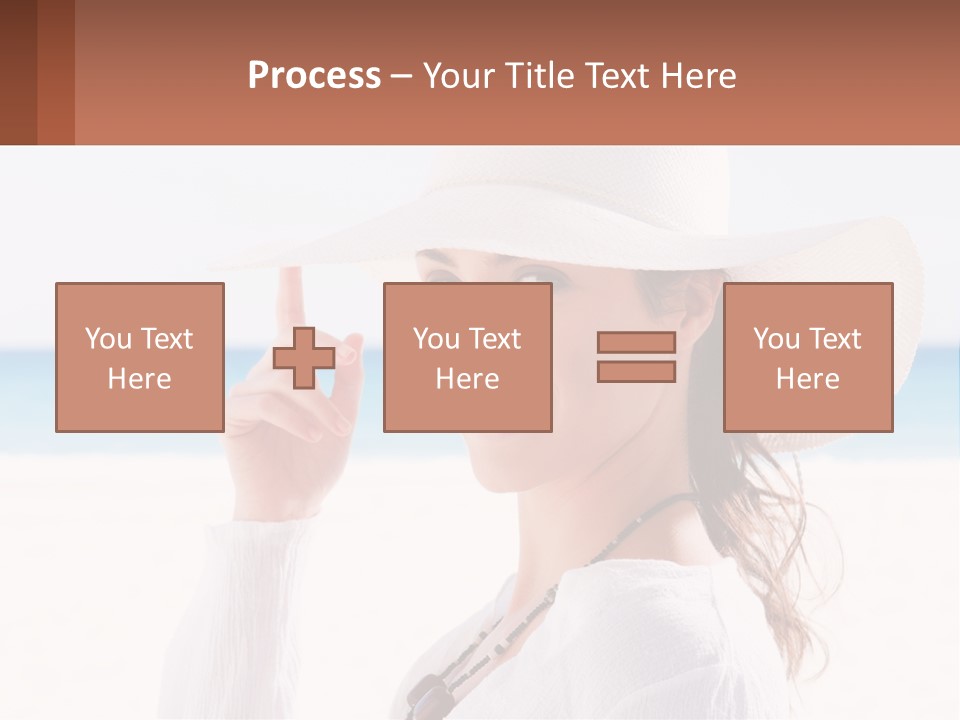 A Woman In A White Hat Pointing At The Camera PowerPoint Template