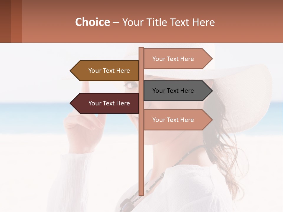 A Woman In A White Hat Pointing At The Camera PowerPoint Template