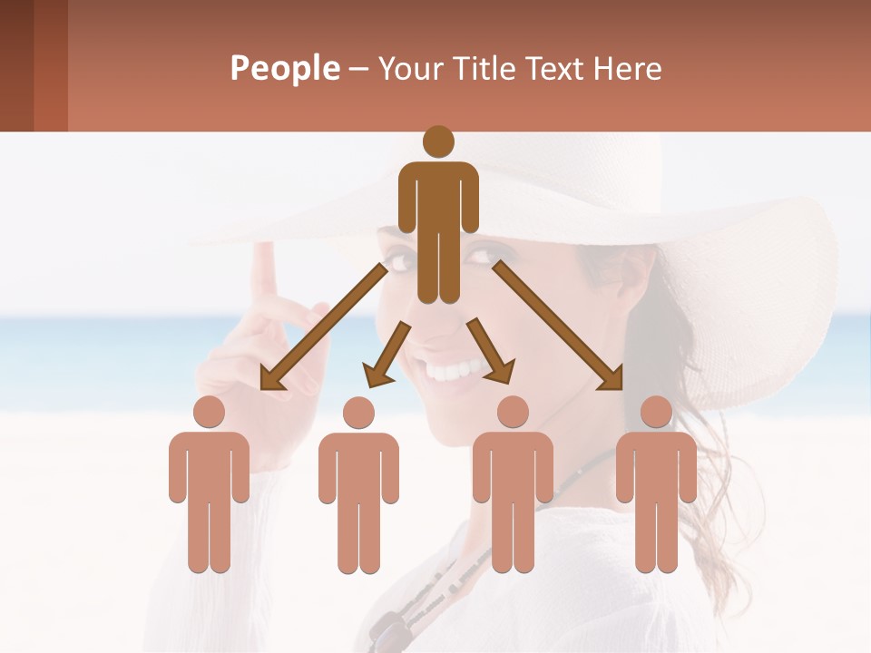 A Woman In A White Hat Pointing At The Camera PowerPoint Template