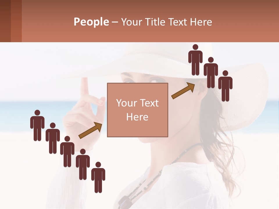 A Woman In A White Hat Pointing At The Camera PowerPoint Template