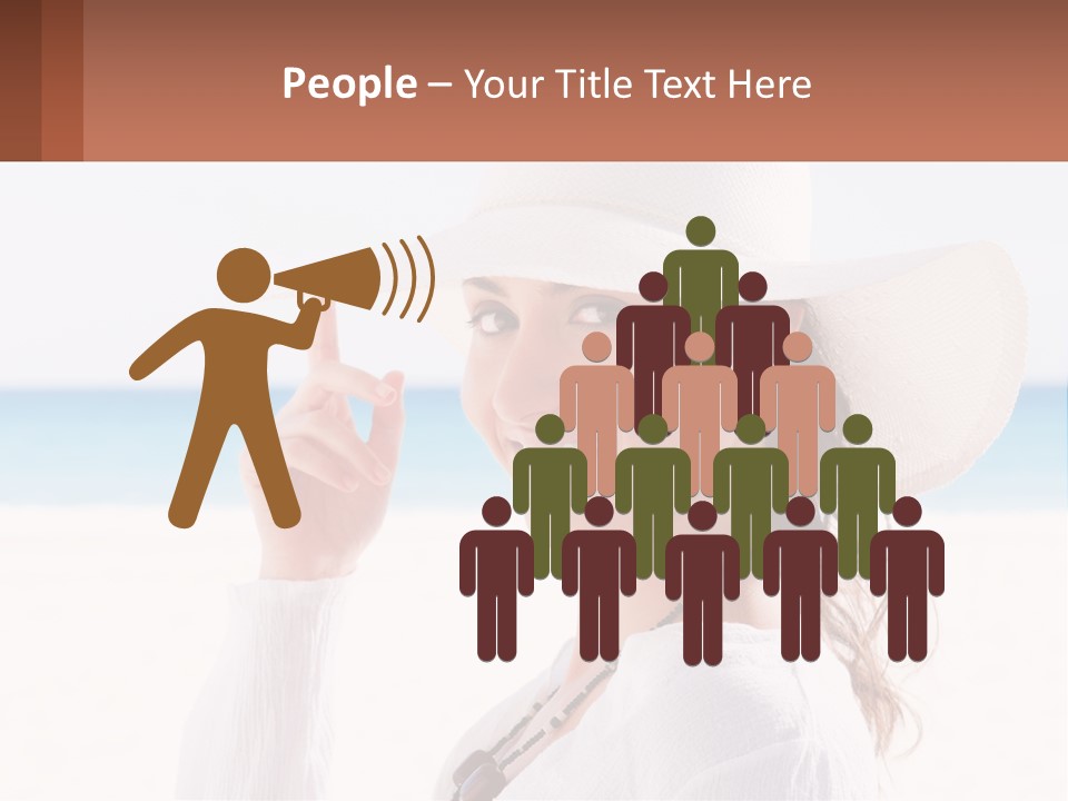 A Woman In A White Hat Pointing At The Camera PowerPoint Template