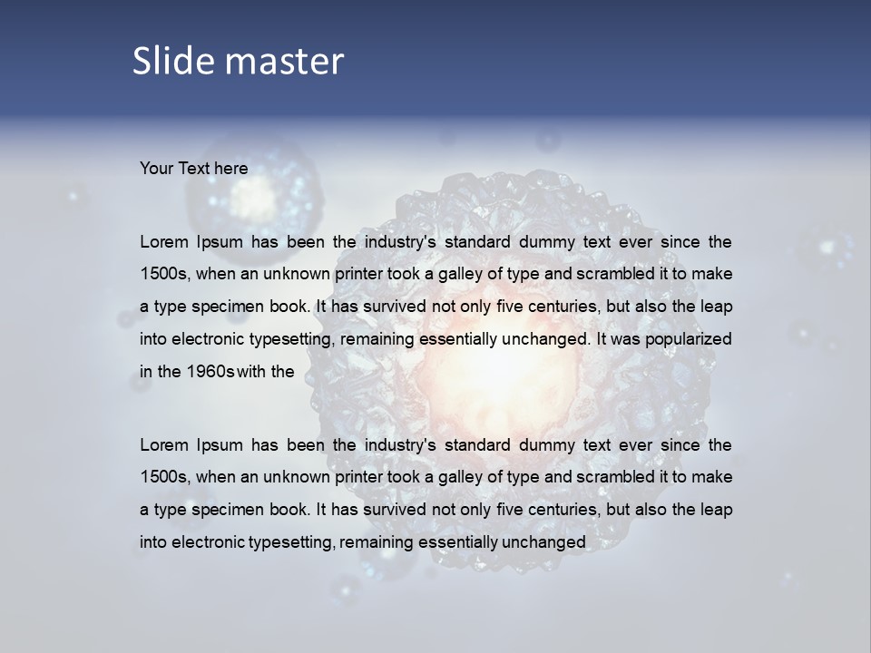 An Image Of A Cell Phone With Bubbles On It PowerPoint Template