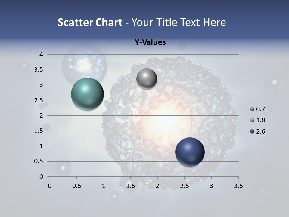 An Image Of A Cell Phone With Bubbles On It PowerPoint Template