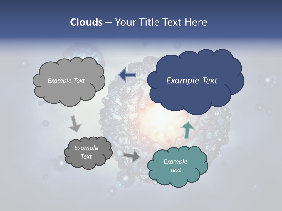 An Image Of A Cell Phone With Bubbles On It PowerPoint Template