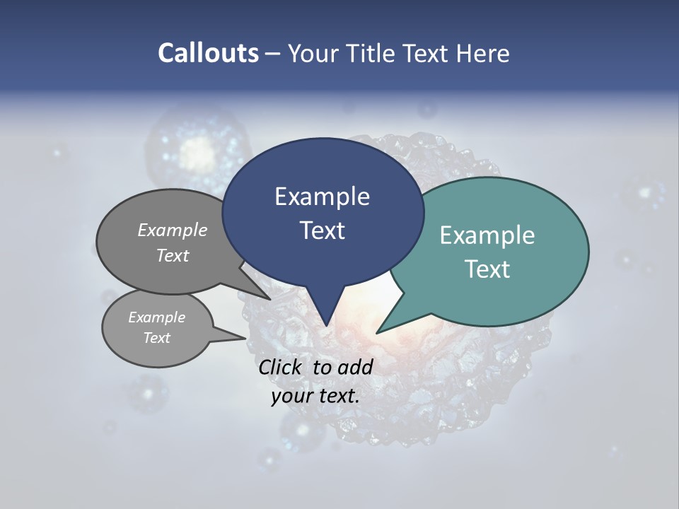 An Image Of A Cell Phone With Bubbles On It PowerPoint Template