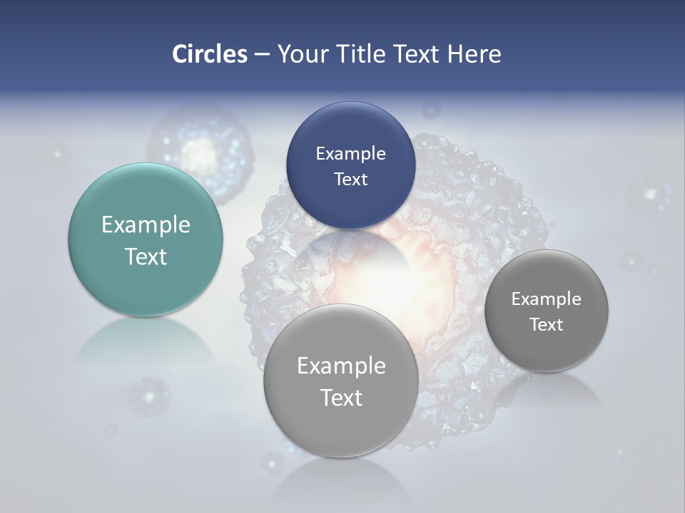 An Image Of A Cell Phone With Bubbles On It PowerPoint Template