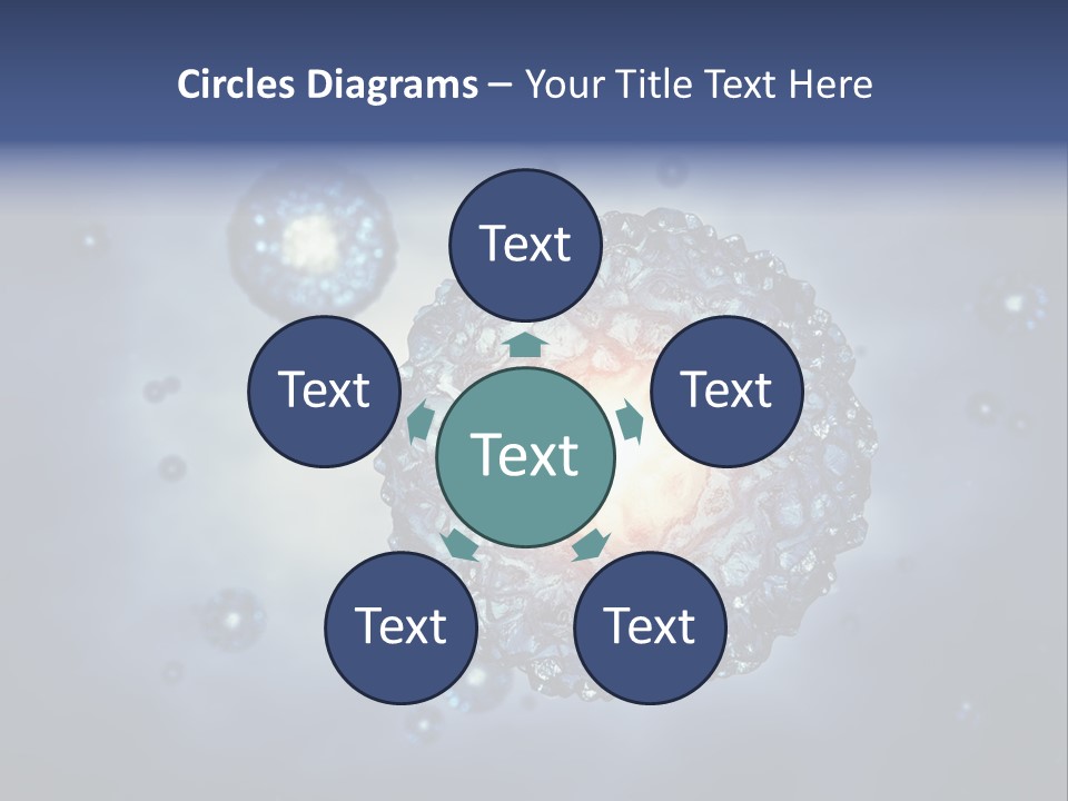 An Image Of A Cell Phone With Bubbles On It PowerPoint Template