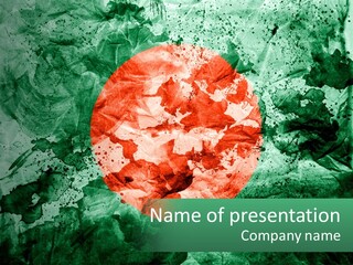 A Green And Red Background With A Red Circle On It PowerPoint Template