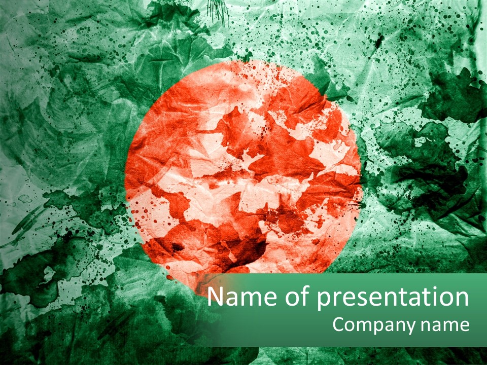 A Green And Red Background With A Red Circle On It PowerPoint Template