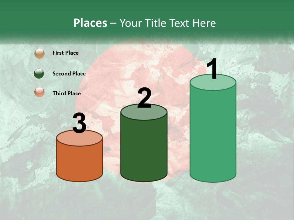 A Green And Red Background With A Red Circle On It PowerPoint Template