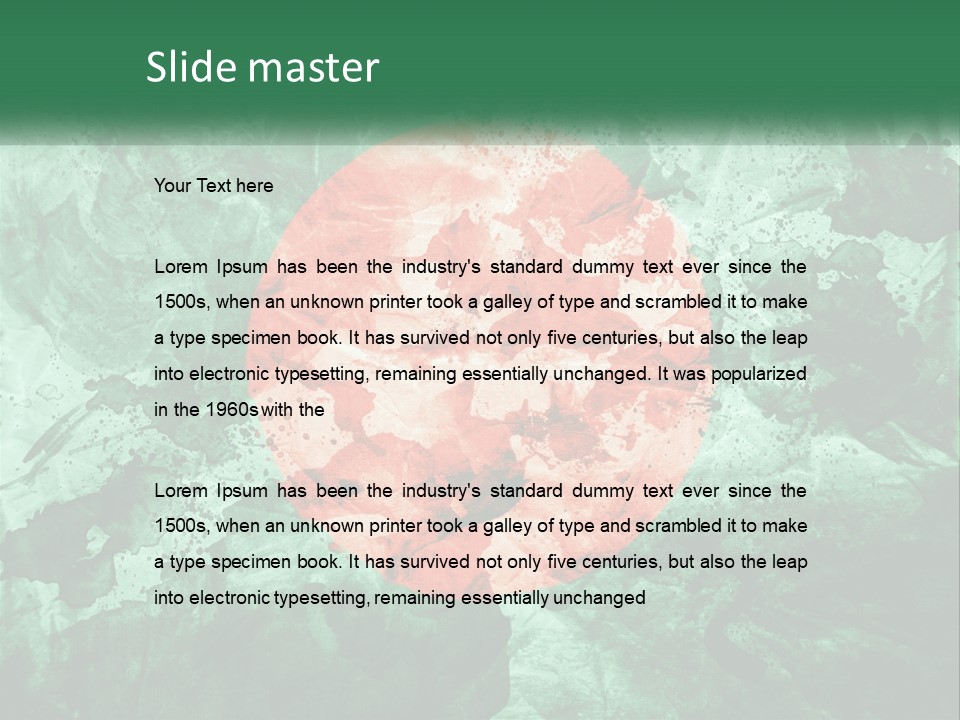 A Green And Red Background With A Red Circle On It PowerPoint Template