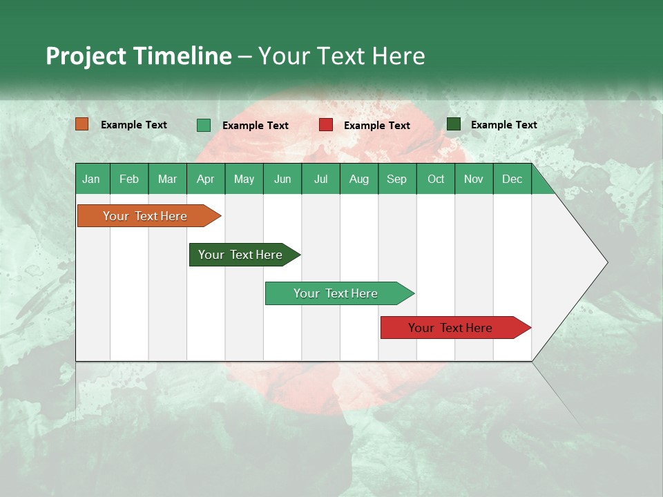 A Green And Red Background With A Red Circle On It PowerPoint Template