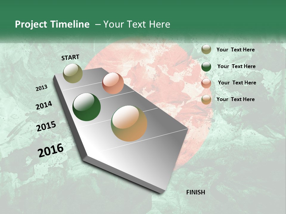 A Green And Red Background With A Red Circle On It PowerPoint Template