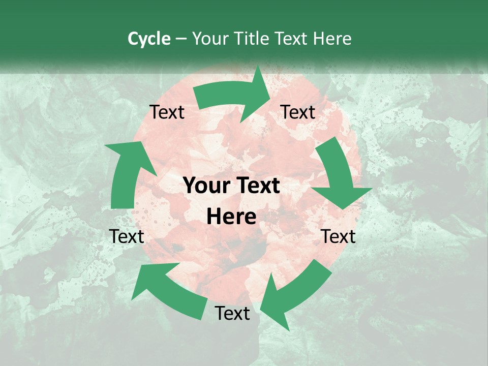 A Green And Red Background With A Red Circle On It PowerPoint Template