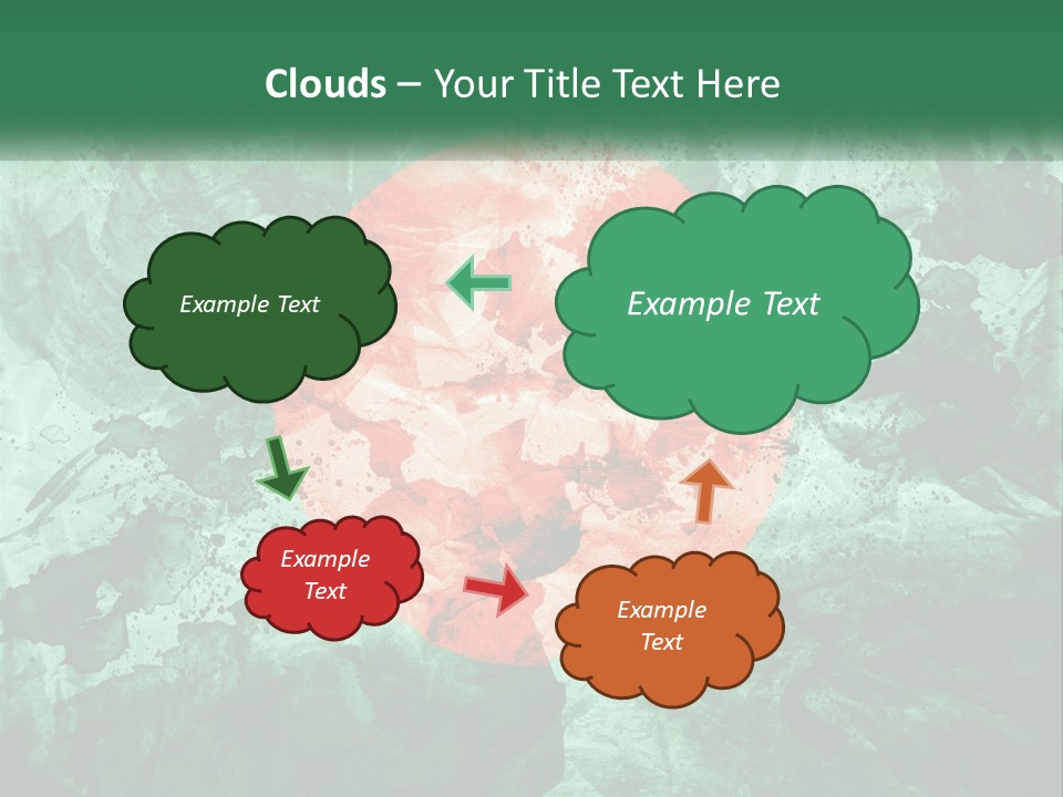 A Green And Red Background With A Red Circle On It PowerPoint Template