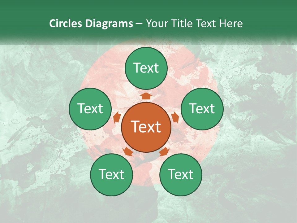 A Green And Red Background With A Red Circle On It PowerPoint Template