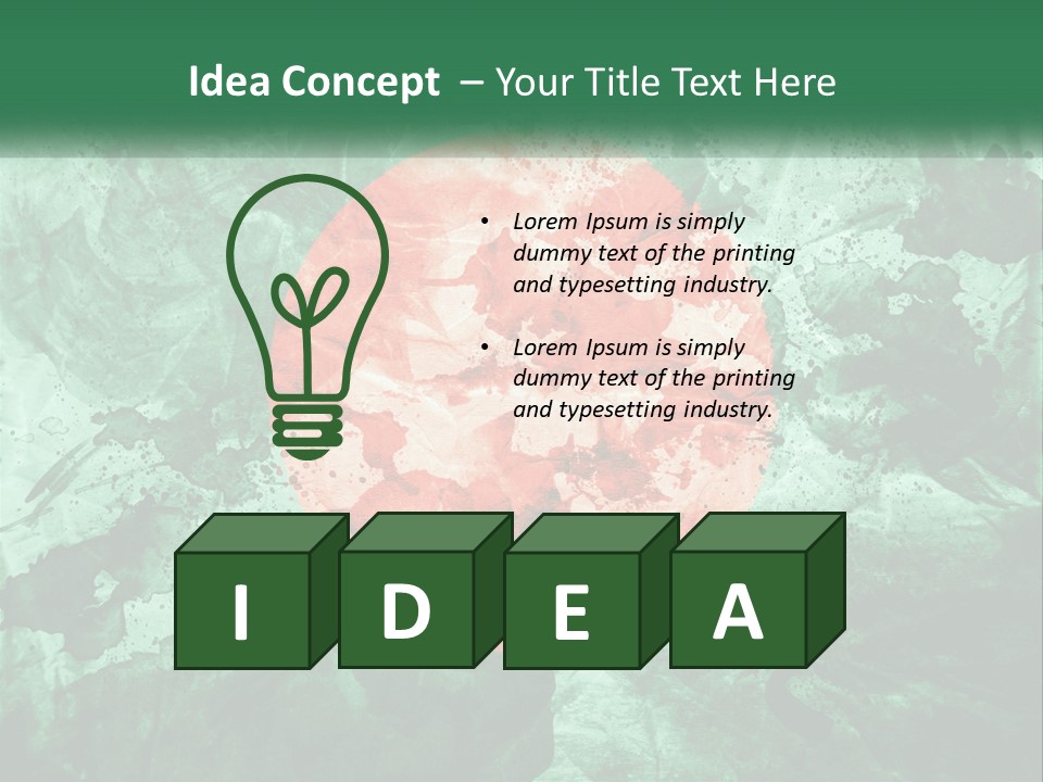 A Green And Red Background With A Red Circle On It PowerPoint Template