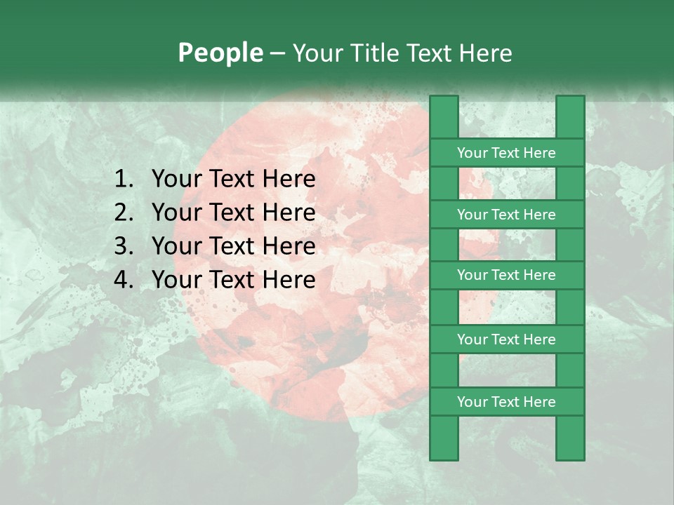 A Green And Red Background With A Red Circle On It PowerPoint Template