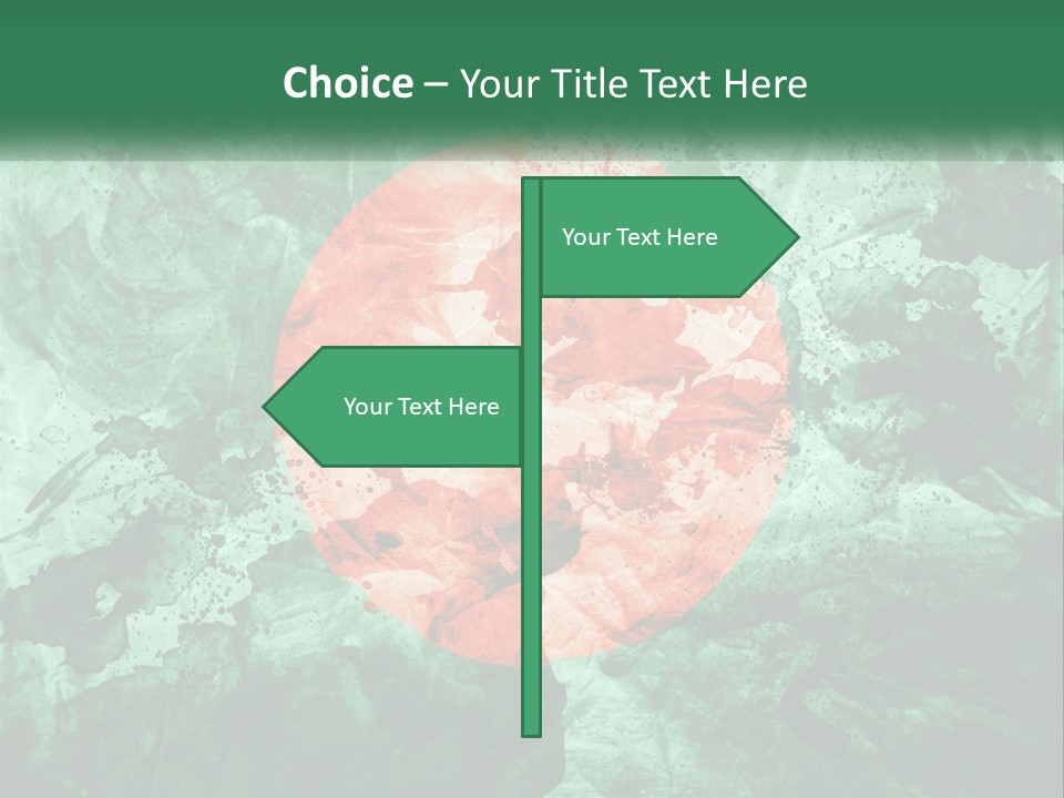 A Green And Red Background With A Red Circle On It PowerPoint Template