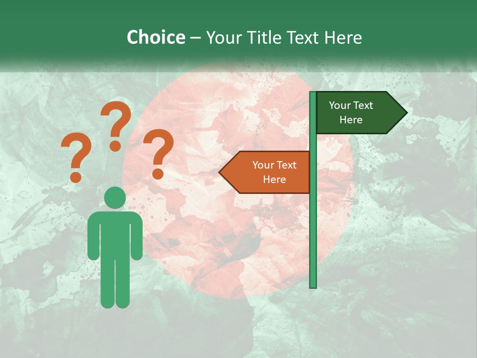 A Green And Red Background With A Red Circle On It PowerPoint Template