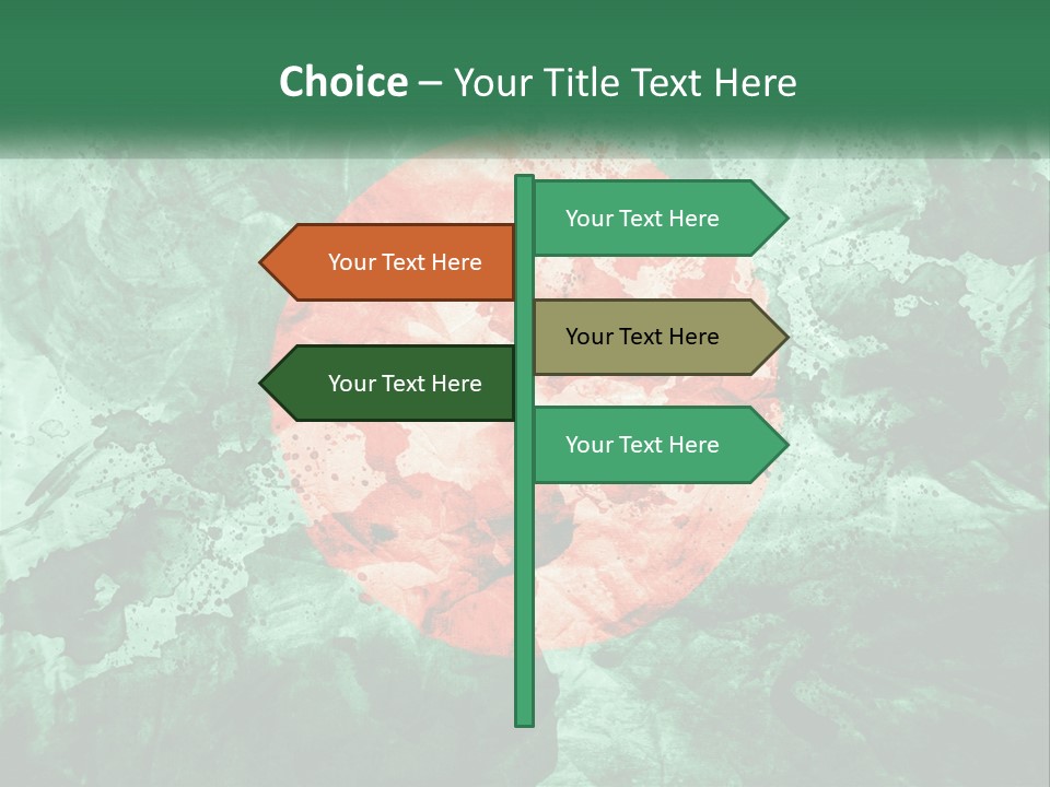 A Green And Red Background With A Red Circle On It PowerPoint Template