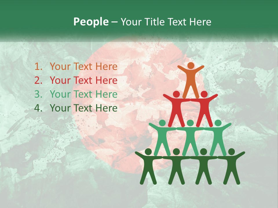 A Green And Red Background With A Red Circle On It PowerPoint Template