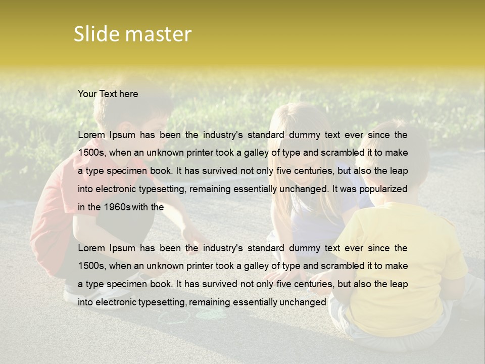 A Group Of Children Sitting On The Ground Playing With Each Other PowerPoint Template