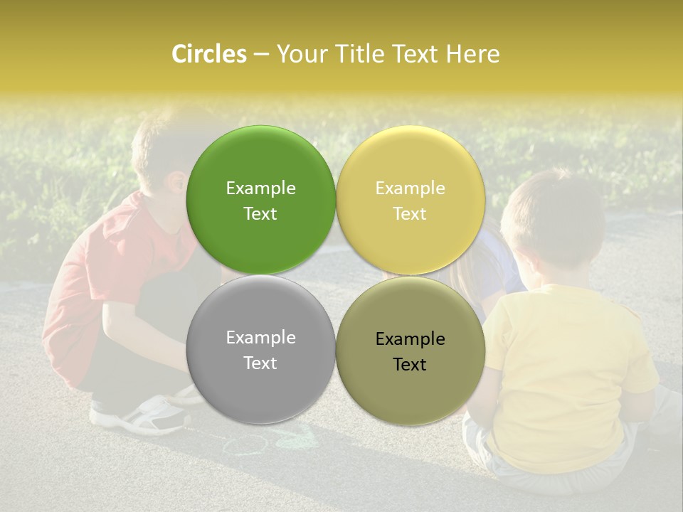 A Group Of Children Sitting On The Ground Playing With Each Other PowerPoint Template