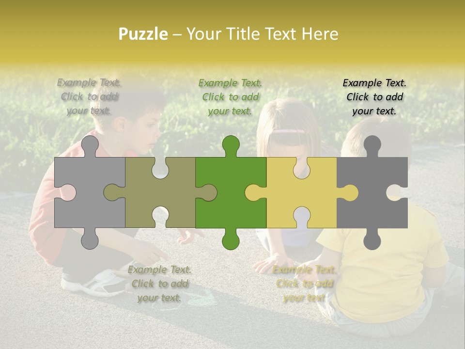 A Group Of Children Sitting On The Ground Playing With Each Other PowerPoint Template