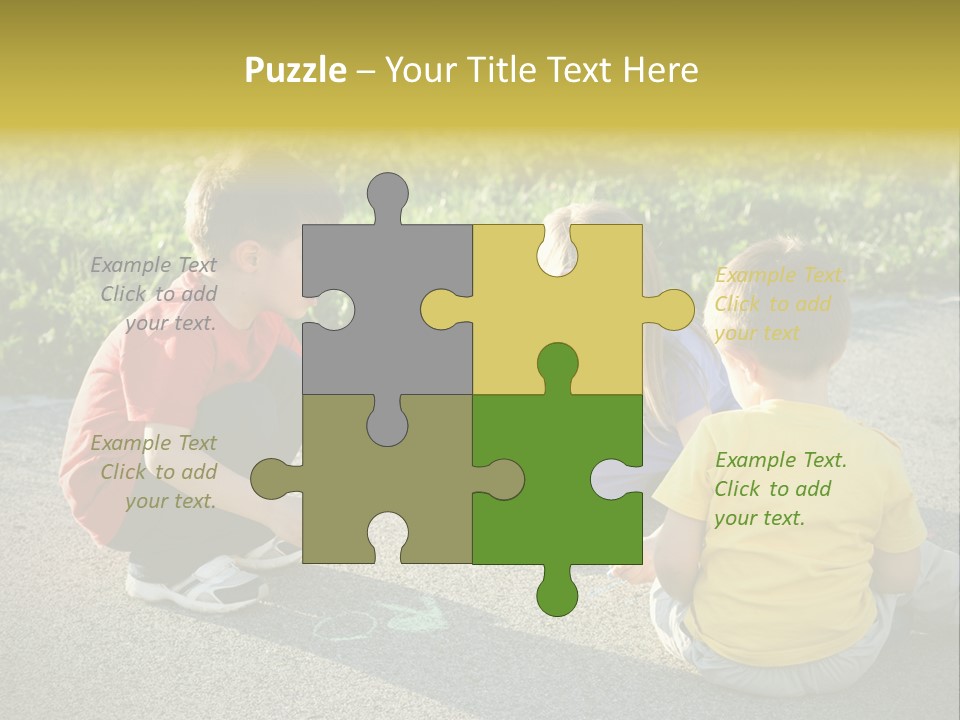 A Group Of Children Sitting On The Ground Playing With Each Other PowerPoint Template