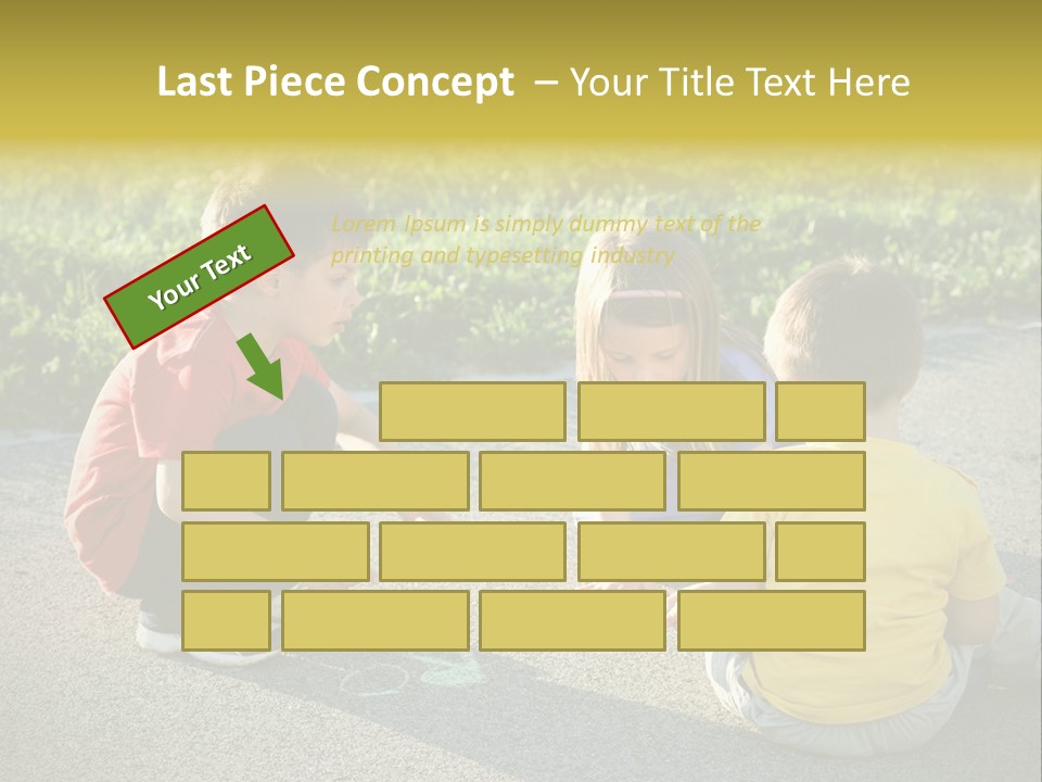 A Group Of Children Sitting On The Ground Playing With Each Other PowerPoint Template