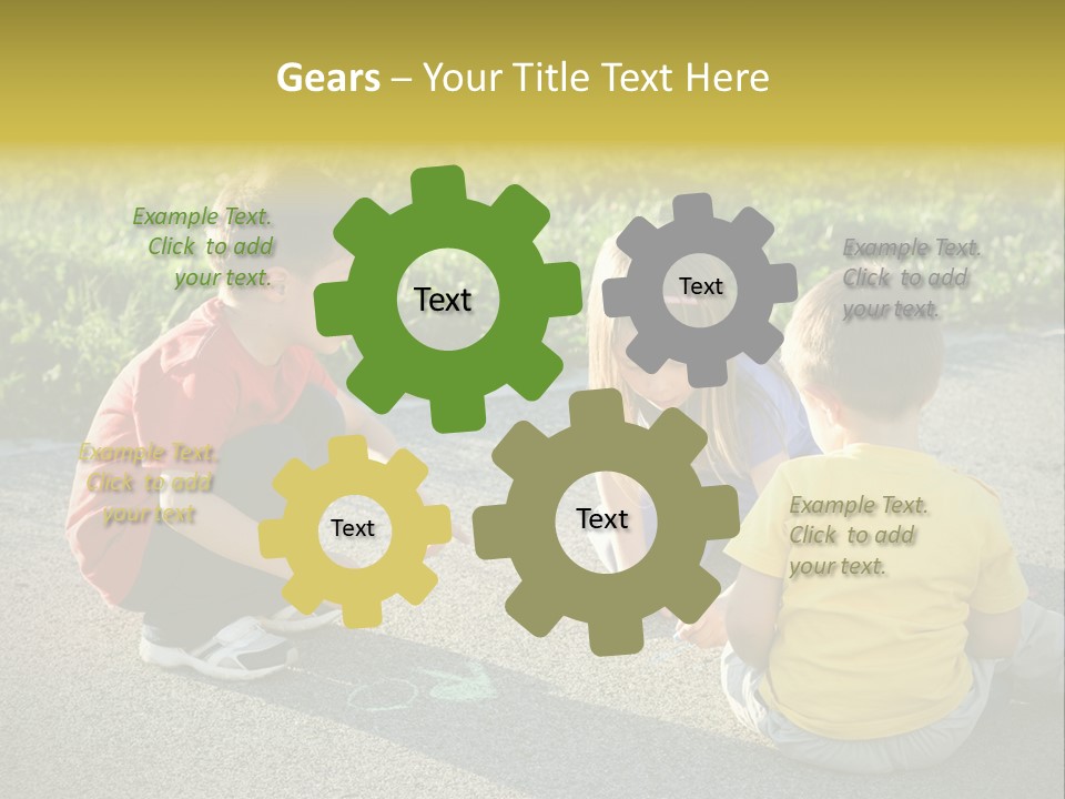 A Group Of Children Sitting On The Ground Playing With Each Other PowerPoint Template