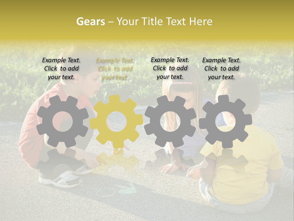 A Group Of Children Sitting On The Ground Playing With Each Other PowerPoint Template