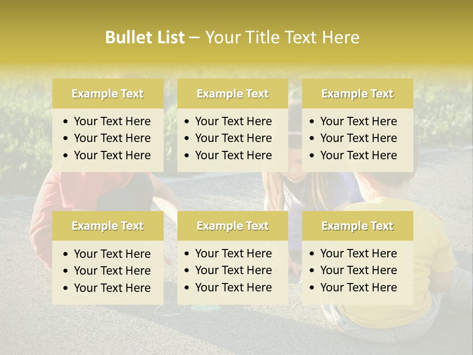 A Group Of Children Sitting On The Ground Playing With Each Other PowerPoint Template
