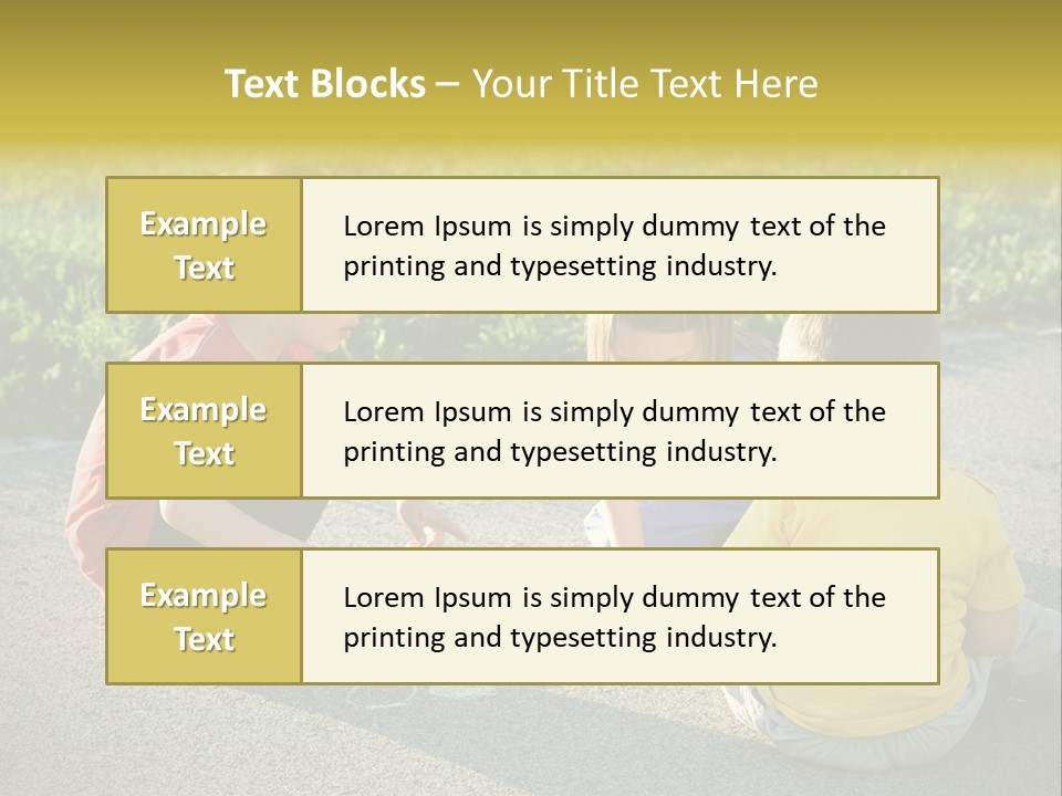 A Group Of Children Sitting On The Ground Playing With Each Other PowerPoint Template