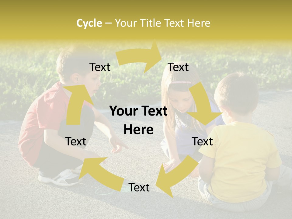 A Group Of Children Sitting On The Ground Playing With Each Other PowerPoint Template